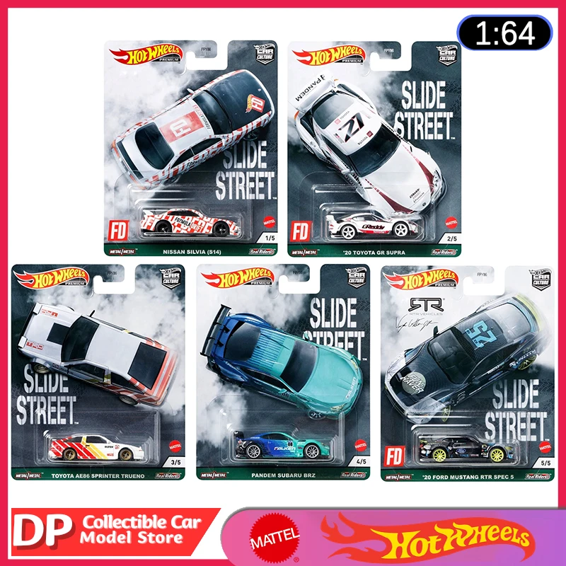 

Hot Wheels Premium Car Culture 2021 Slide Street Set 957E Nissan Toyota Subaru Mustang 1:64 Scale Diecast Cars