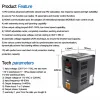 【EU在庫】HY 4KW 220V VFD インバーター可変周波数ドライブコンバータードライバーコントローラー 5HP 3 相出力 18A VSD 2m ケーブル付き 3