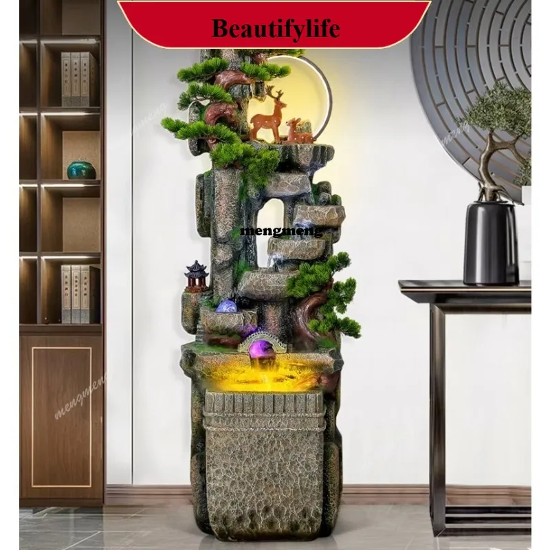 YL New Chinese-style Water-making Ornaments Circulating Water Floor-to-floor Living Room Waterscape Decoration