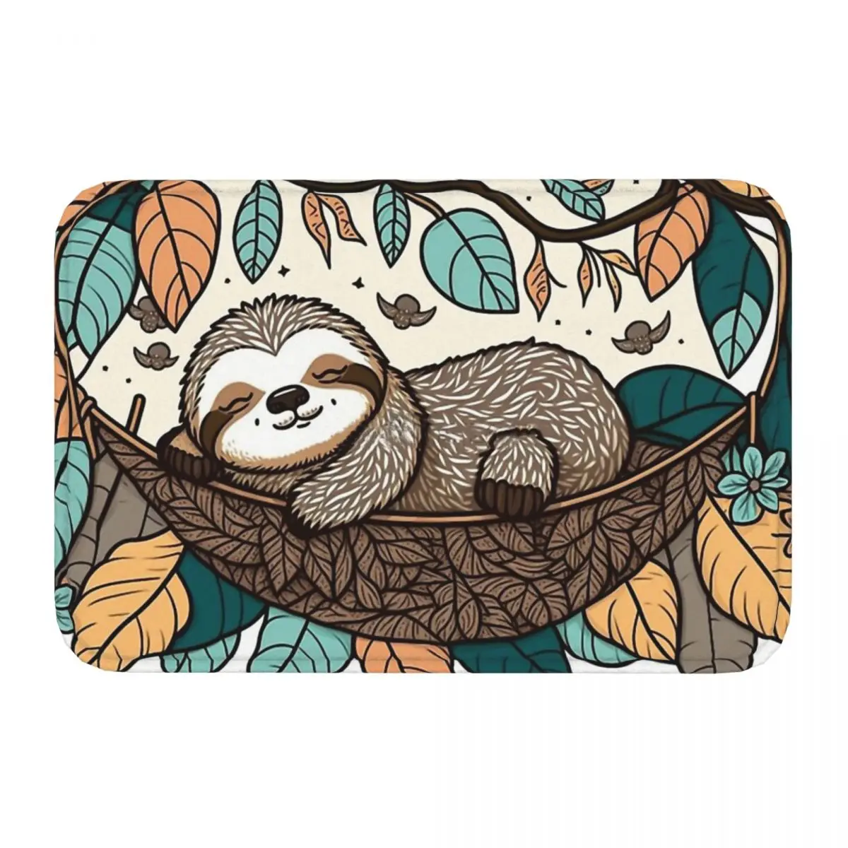 Forest Animal Non-slip Doormat Lazy Sloth In A Hammock Living Room Bedroom Mat Prayer Carpet Indoor Pattern Decor