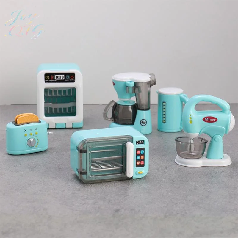 새로운 1세트 인형 집 액세서리 1:12 인형 집 미니어처 커피 머신, 계란 거품기, 빵 기계, 가전 장식 장난감
