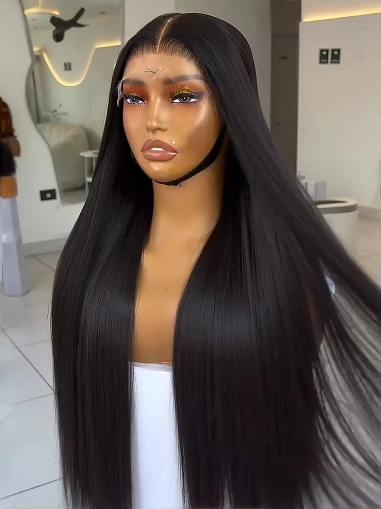

13x5 HD Transparent Lace Frontal Bone Straight 100% Human Hair Wigs 300 Density 20-30 Inch Pre plucked Brazilian Lace Front Wig