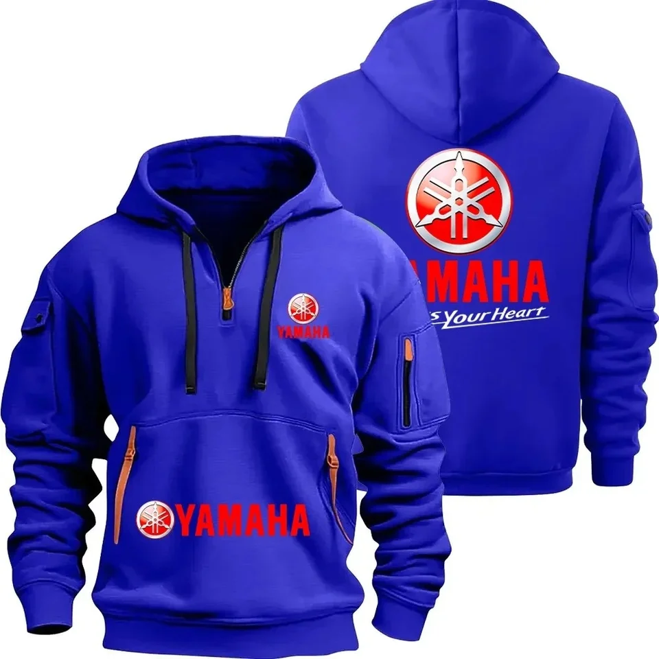 Yamaha Motorcycle Racing Team Men's Half Zipper Hoodie Spring