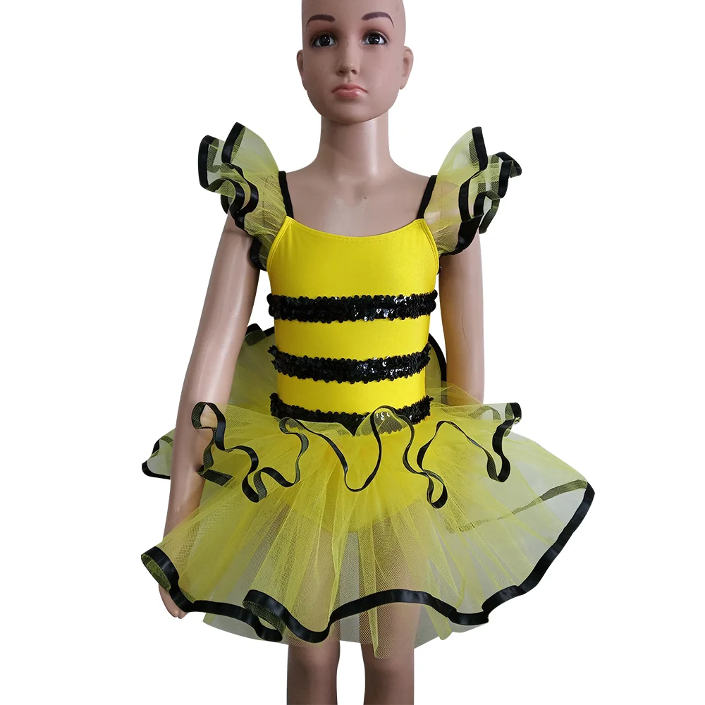 

Kids Girls Girls Dancing Tutus Performance Costumes Little Bee Dance Costume Stage Performance Collective Costume