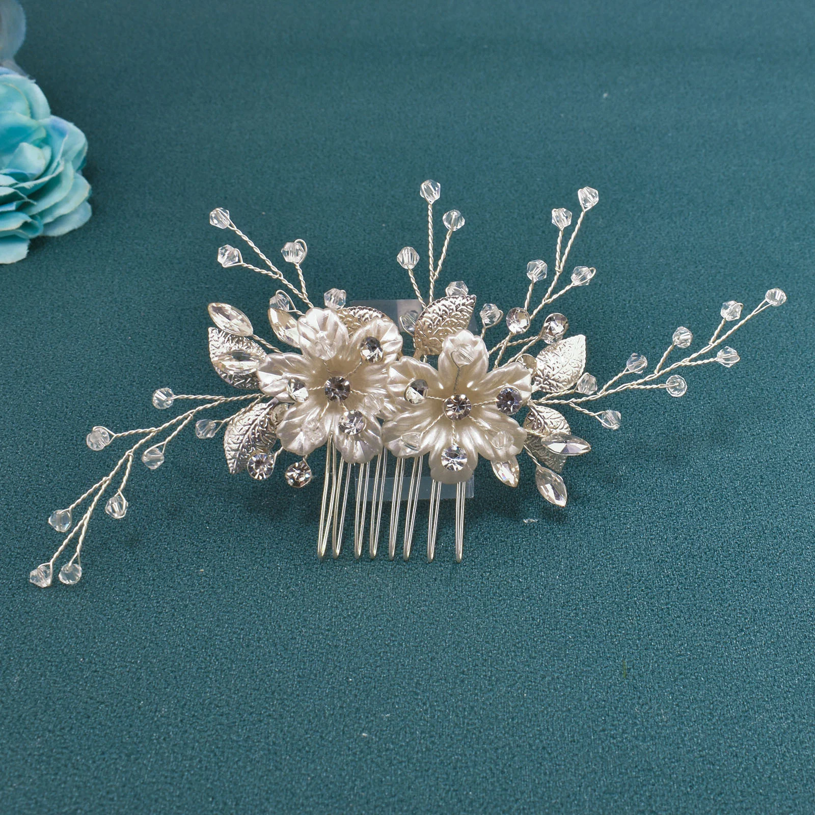 DZ196 Flower Wedding Bridal Hair Comb Handmade Women Hair Pins Party Hair Jewelry Pageant Hair Ornament Party Girl Headwear