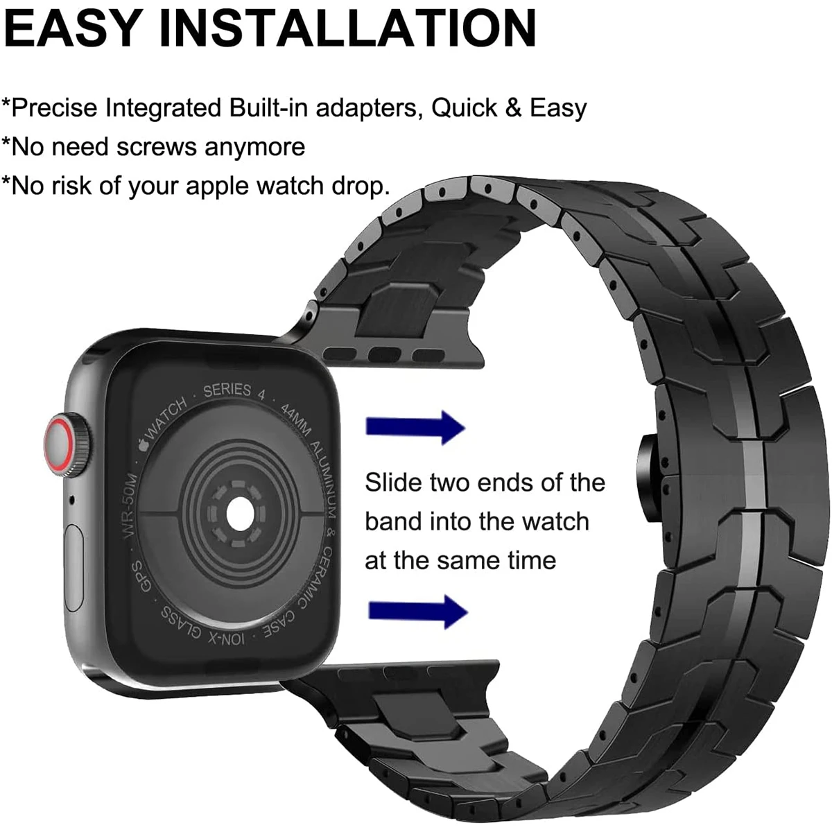 Pulseira de aço inoxidável para apple watch 10 9 8 7 6 5 se iwatch pulseira ultra 2 49mm 46mm 45mm 44mm 42mm 41mm 40mm pulseira de ligação de metal