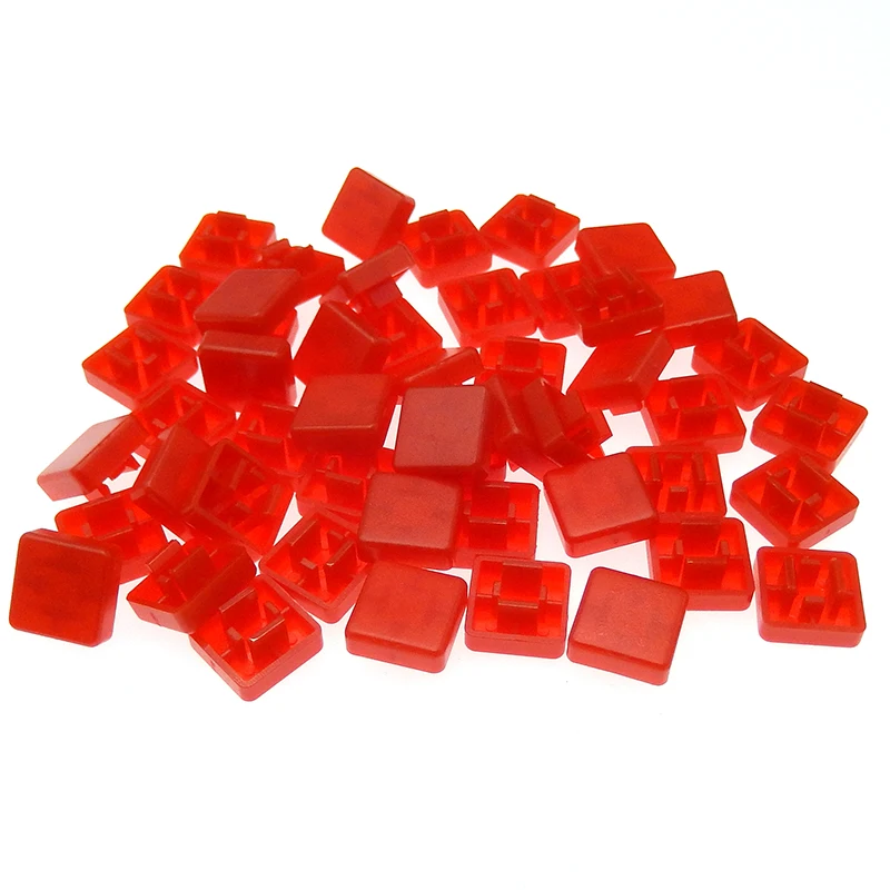 50pcs long Feet Square Switch Button Cap Match 12*12*7.3 Switch A14  Tactile Push Button Caps Kits Micro Tact Switch