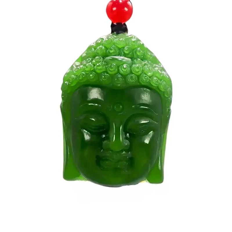 

Зеленый настоящий нефритовый кулон Будды, ожерелье, очаровательные резные украшения, китайский камень, подарок для мужчин, натуральная яшма, подарки для женщин, мода