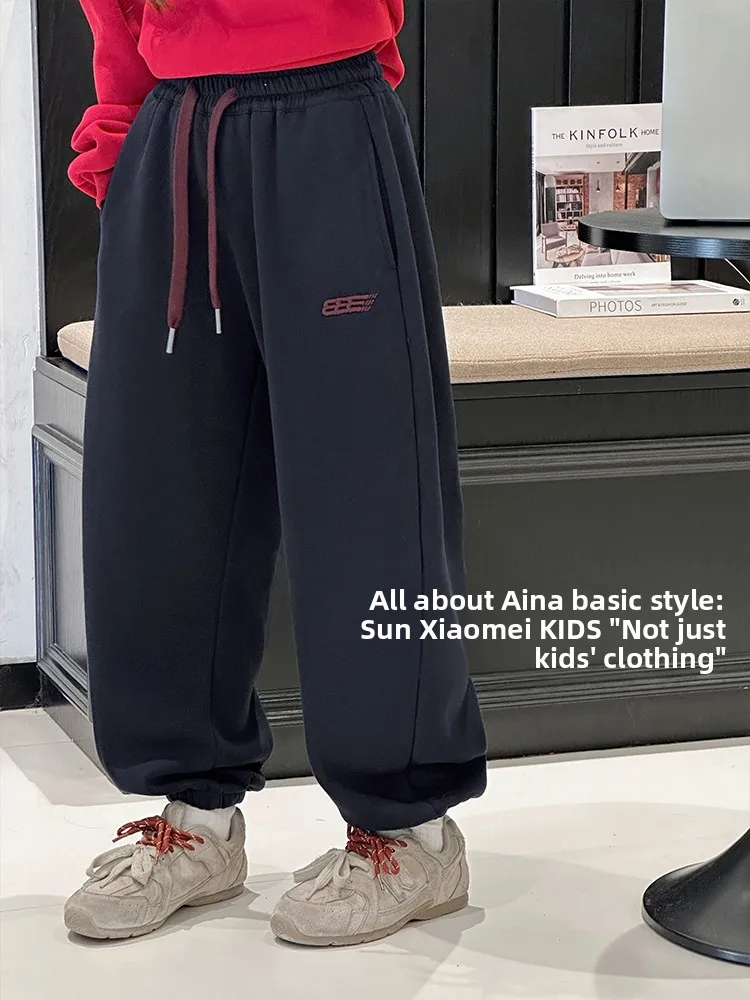 thiened-fce-girls-sports-pants-autumn-winter-children's-clothing-korean-sle-elastic-waist-long-cotton-pants-for-kids