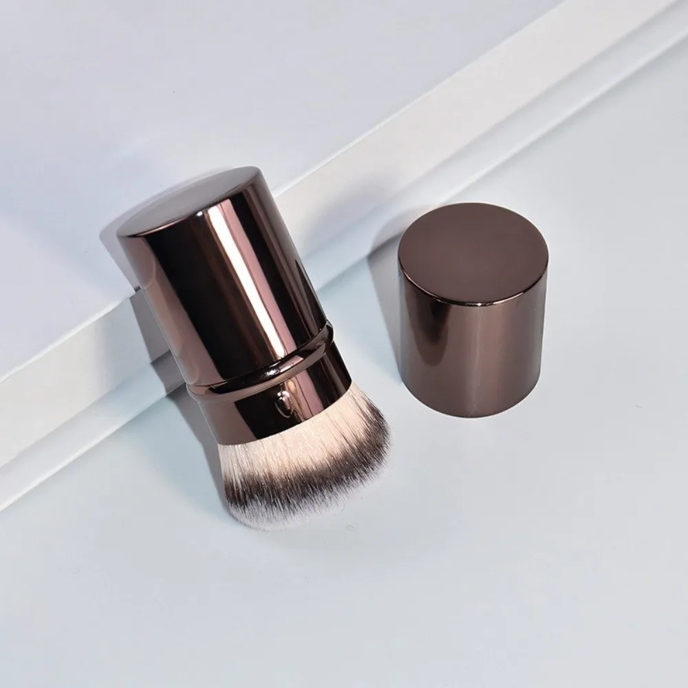 1 Stück professioneller, einziehbarer Make-up-Pinsel aus synthetischem Haar, ultraweicher, flacher Winkel, Rougepinsel, Puderpinsel, Make-up-Anwendung