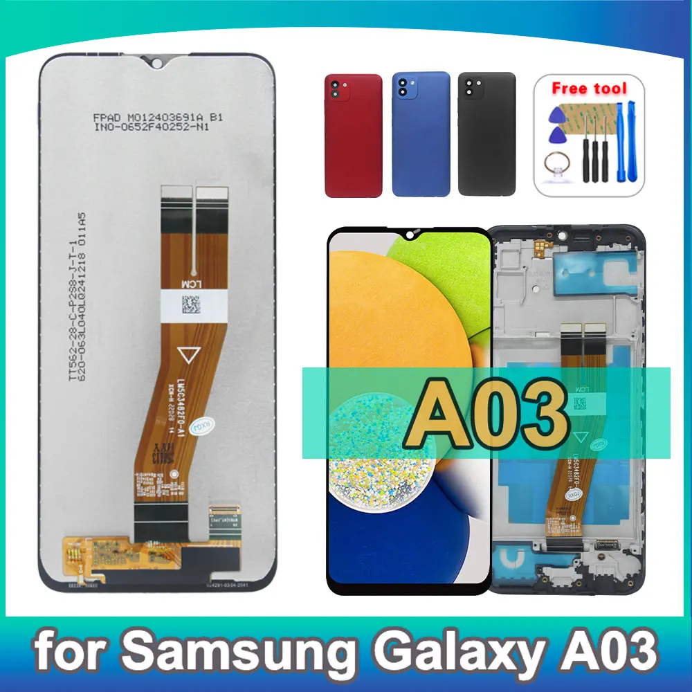 LCD Screen for Samsung Galaxy A03 A035F A035G Display Touch Screen Digitizer Assembly Replacement with Frame for Samsung A03