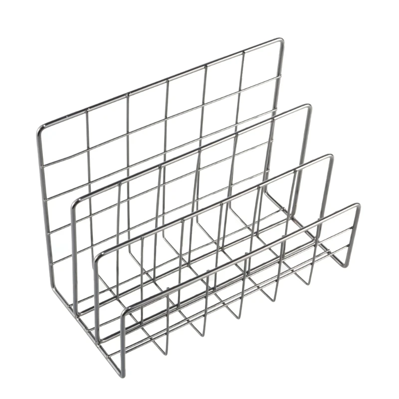 Metal Magazine Iron Wire Book Holder Rack 3 Compartment Desk Book Magazine Holder for Magazine Book Cookbook