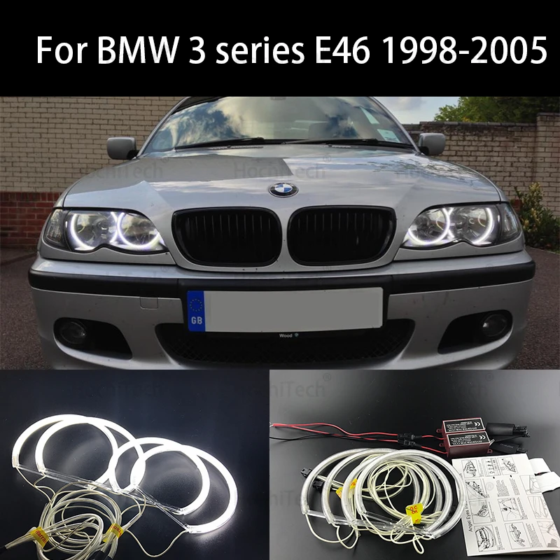 

For BMW 3 Series E46 1998-2005 316i 318i 320d 320i 323i 325i WHITE CCFL Headlight Angel Demon Eyes Kit Angel Eyes Light