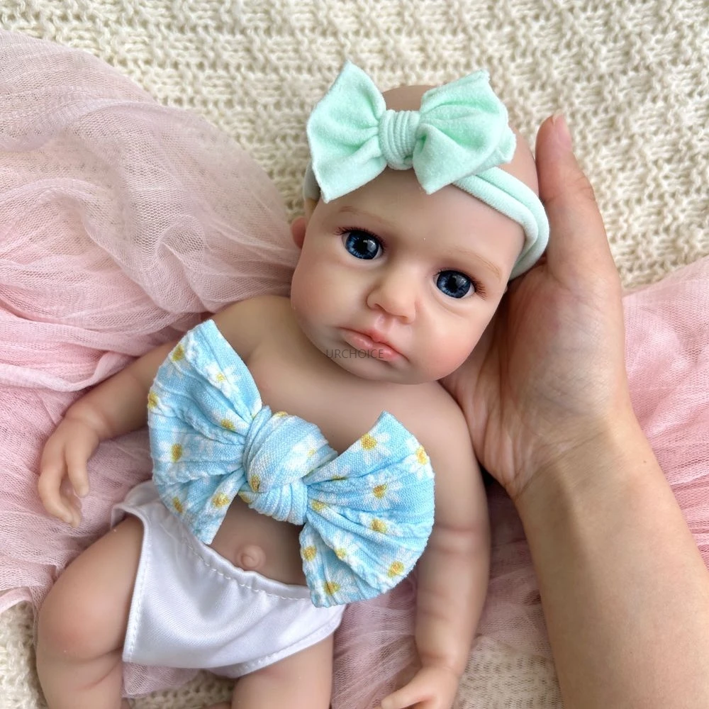 

Preemie 30CM Mini Baby Girl LouLou 3D Painted Silicone Reborn Doll Lifelike Pretty Washable Doll for New Parents Toy Gift