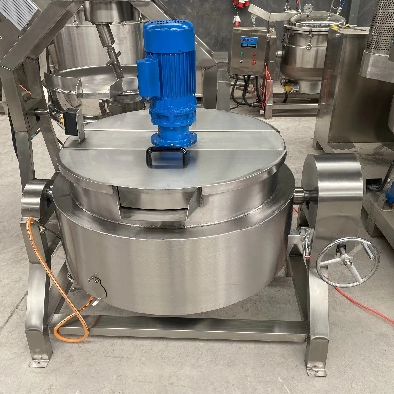 Food Grade Jacketed Kettle, Industrial Cooking Pot for Herbal Extract, Syrup, Sauce, Meat Brine, Bakery Fillings Making