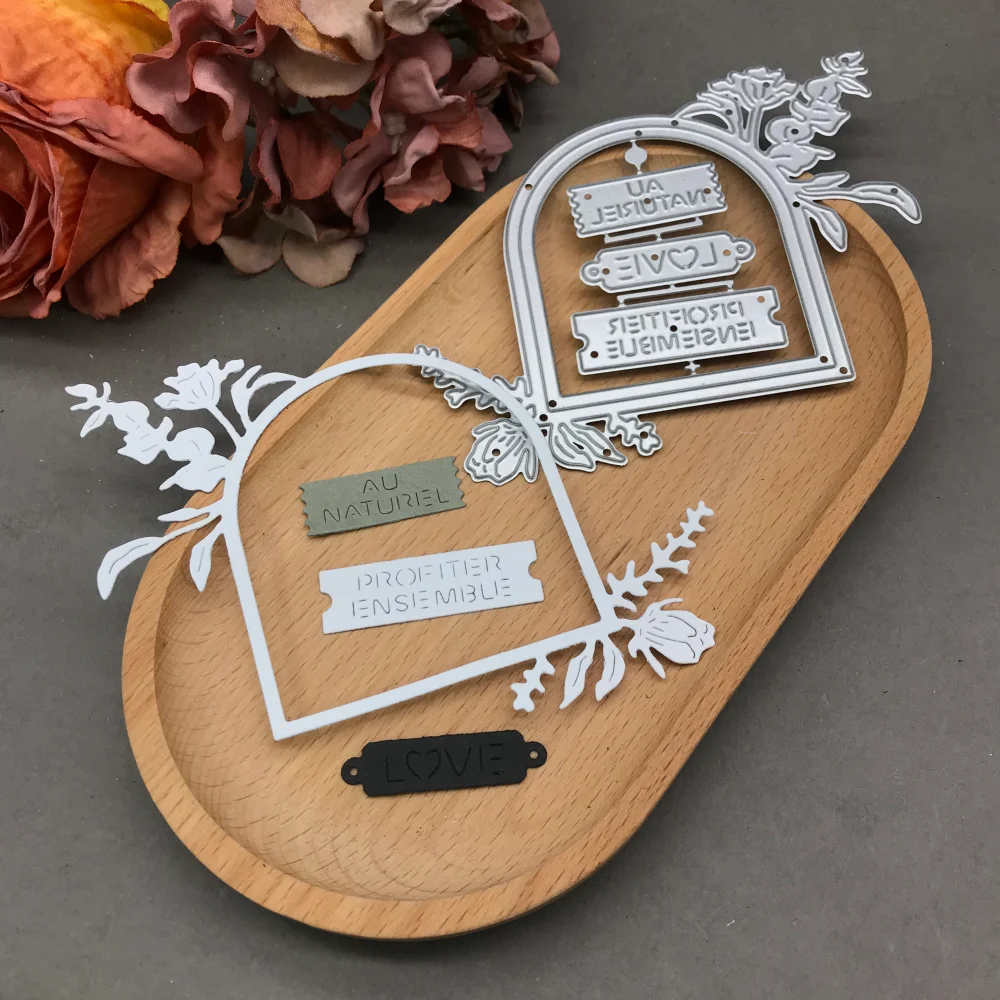 

1pcs metal cutting dies cut die mold Flower Leaf Label Frame Scrapbook paper craft blade punch stencils dies