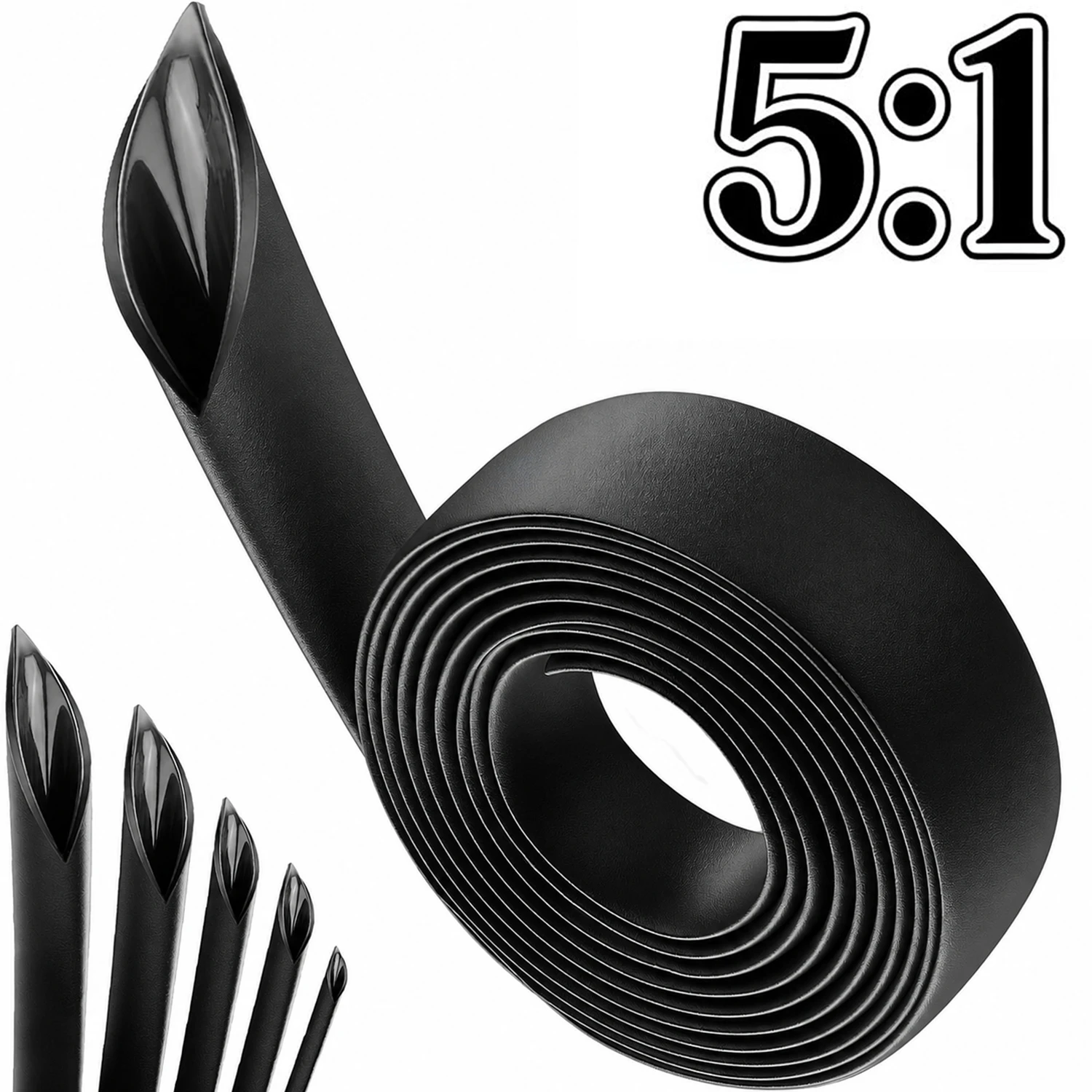 Schrumpfschlauch mit 5:1 Schrumpfverhältnis, Φ4mm bis Φ52, doppelwandig, mit Klebstoff ausgekleidet, wasserdicht, Industrie-Schrumpfschlauch, schwarz