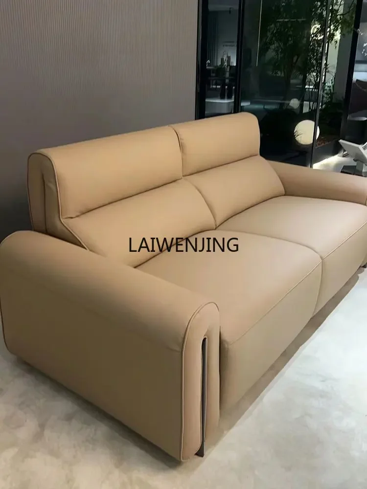 

SGF brick and mortar store furniture minimalist living room leather sofa straight row three-person sofa