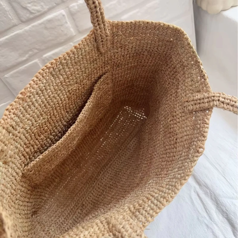 Luxury Raffia Hand-crocheted Straw Handbag Summer Beach Vacation Shoulder Bag Bohemian Simple Versatile Large Capacity Tote Bags