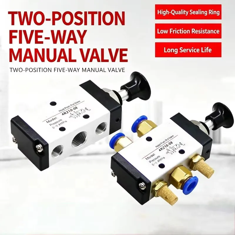 5/2 Way 4R210-08 4R310-10 4R410-15 Air Manual Valve 3R210-08 310-10 410-15 2 Way 3 Position Pneumatic Switch Control Valve