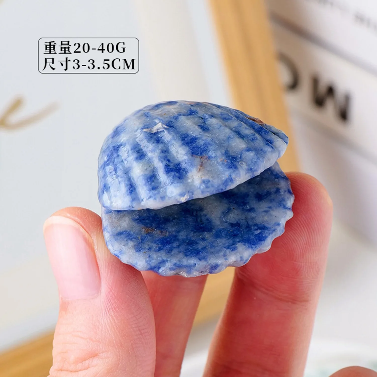 Craved Crystal Clam Ornament for Home Decor Sea Shell Conch Figurines Accessories Fish Tank Decoration