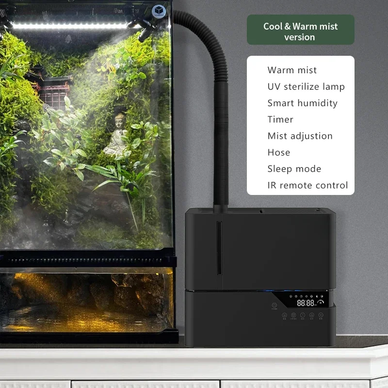 

For 5L Warm Cool Mist Humidity Control With Soft Hose Reptile Humidifier