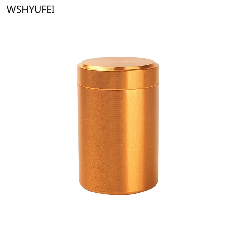 Mini Portable Titanium Alloy Tea Caddy with Lids Tieguanyin Sealed Storage Tank Travel Tea Boxes Tea Tin Containers Spice Jar