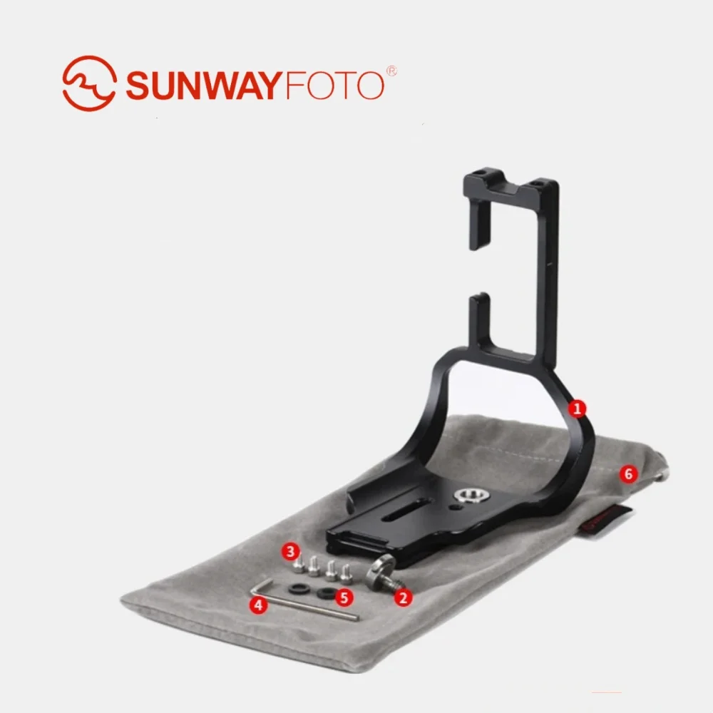 

SUNWAYFOTO Custom L-bracket for Canon EOS R5/R6,with battery grip BG-R10 Arca RRS compatible PCL-R5G