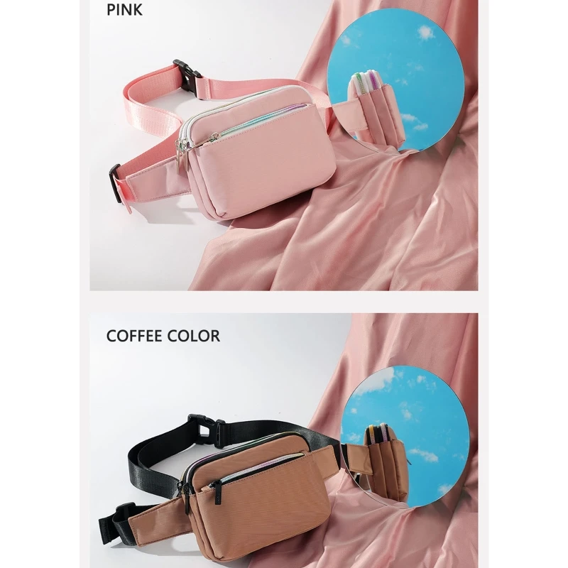 Frauen Gürteltasche Fanny Pack Telefon Geld Bargeld Licht Sport Taille Taschen Farben Reißverschluss Reisetasche für Männer