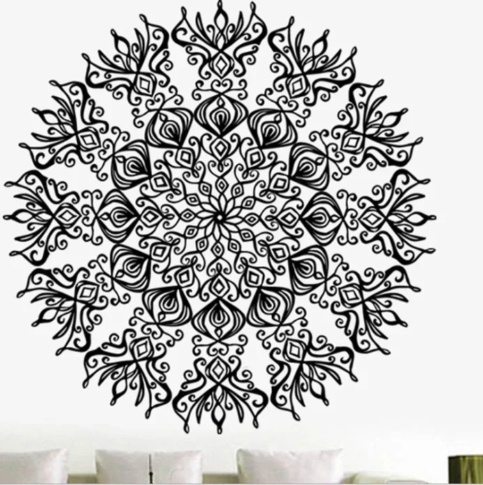 2025 1PC Islamic Culture Black Round Pattern Wall Sticker Removable For Living Room Bedroom PVC Film Glass Sticker New Year