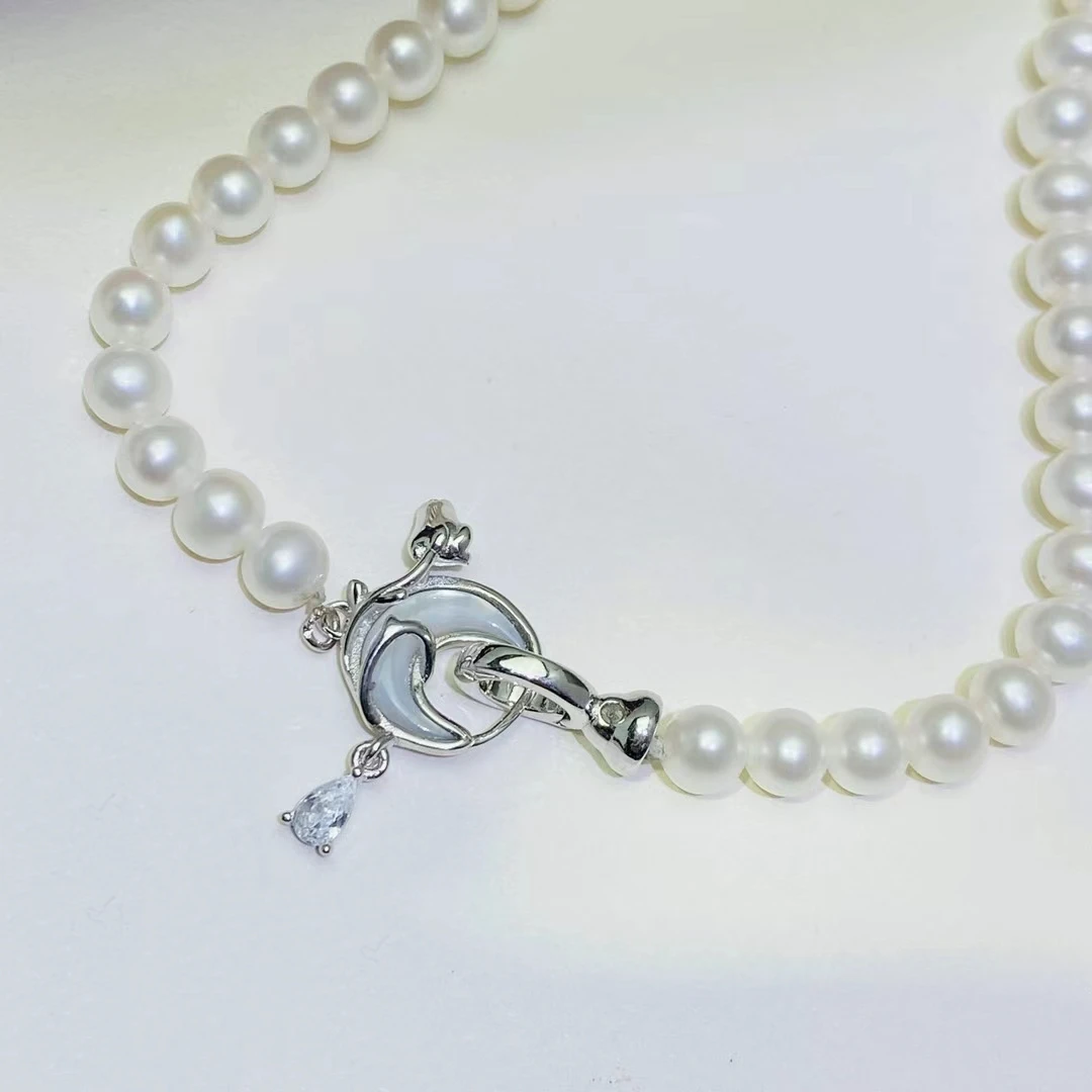 Wholesale DIY 925 Sterling Silver Necklace Bracelet Clasp Hook Jewelry Accessories for 5-9mm Pearls 5pcs/lot