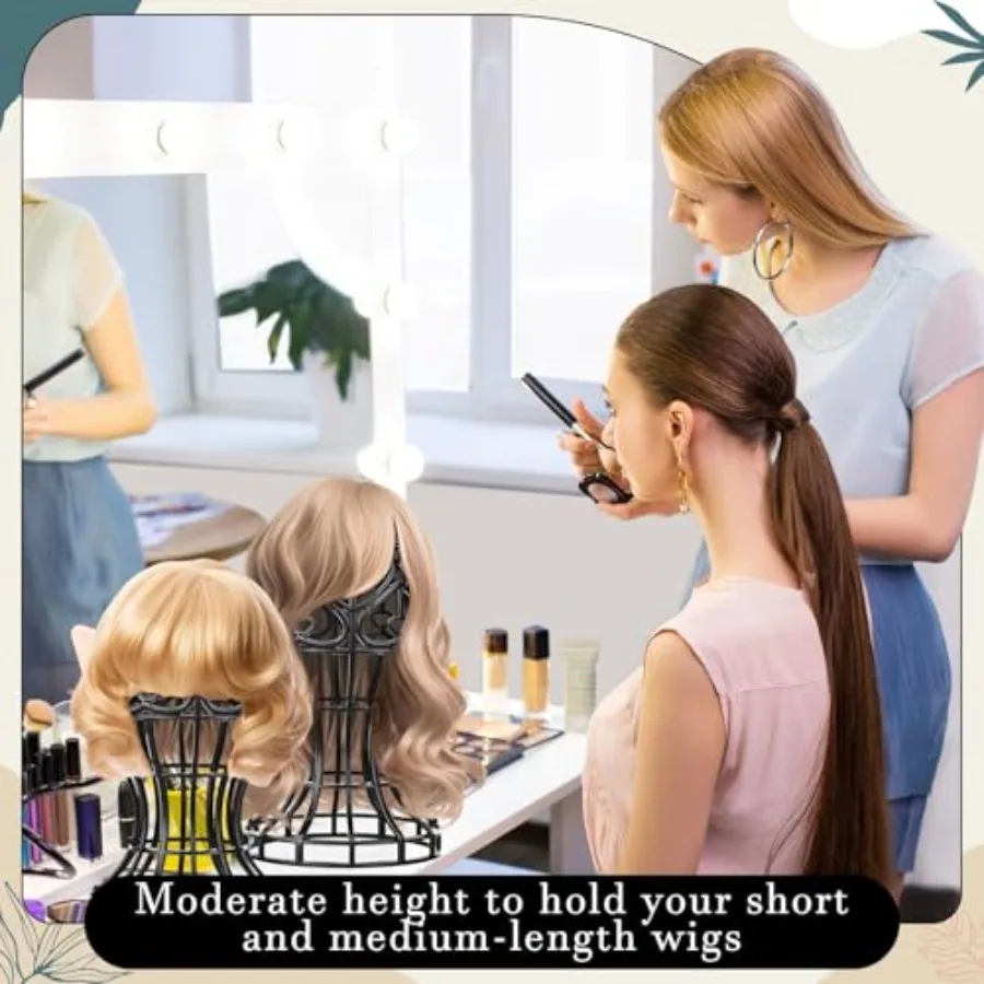 ขาตั้งวิกผมพลาสติกแบบพกพา 12 ชิ้น พร้อมดีไซน์รูปทรงศีรษะ สำหรับจัดเก็บและจัดระเบียบวิกผมปลอมได้อย่างมีประสิทธิภาพ