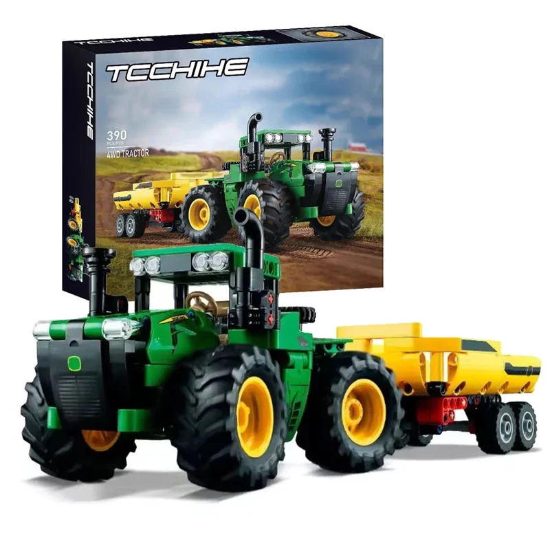 Technische 390PCS 4WD Tractor Bouwstenen Vrachtwagen Landbouwvoertuig Bouw Auto Monteren Bakstenen Speelgoed Cadeaus Voor Jongens Kinderen Volwassen