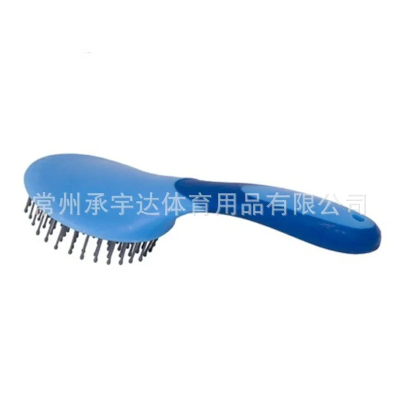 Horse Mane & Tail Brush Round Shaped Soft Rubber Grip  Needle Bristles Stable Cleaning Kit Horse Grooming Brush Color Random