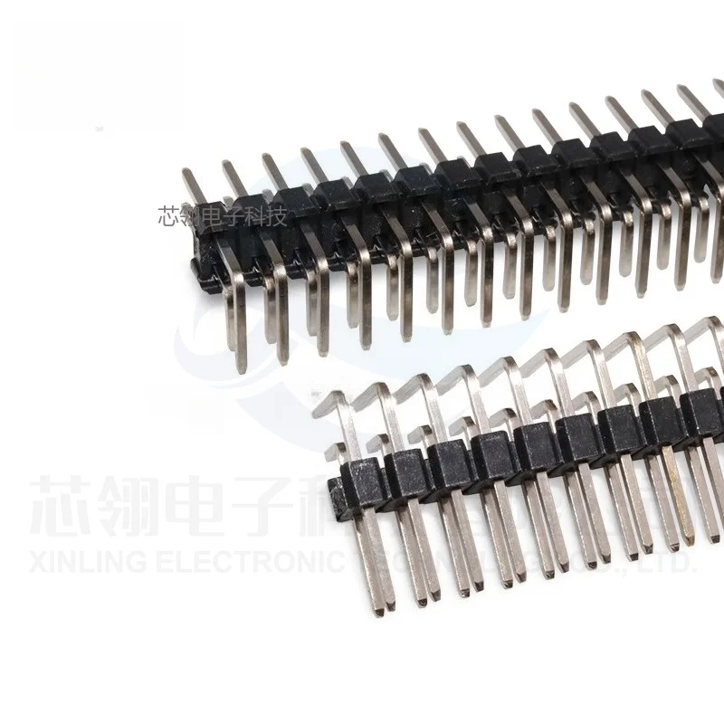10/20pcs 2.54mm Pitch Right Angle Double Row Pin Header 2x40 Pin Male 90 Degrees Needle Connector 2x3/4/6/8/10/12/16/20/40P