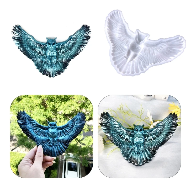 

C71B Animal Resin Mold Epoxy Resin Mold with Realistic Owl Shapes Fine Carved Silicone Mold for Wall Desktop Décoration