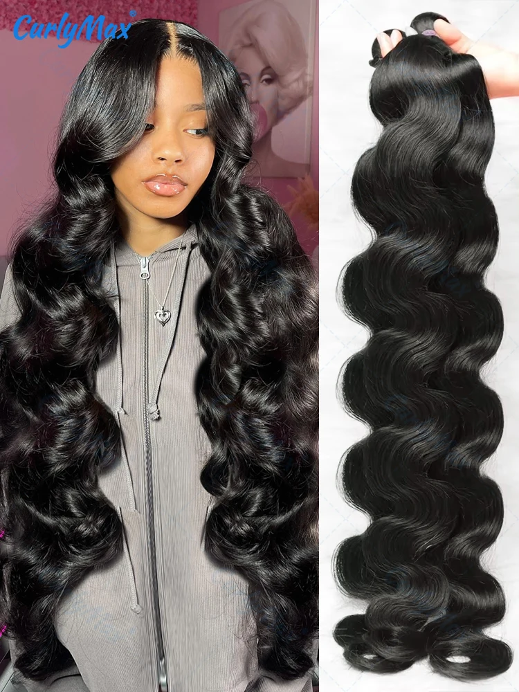 Luvin 28 30 36 Inch Body Wave Bundles Human Hair 100% Brazilian Remy Hair Water Wavy Weave 2 3 4 Hair Extensions Weft deals