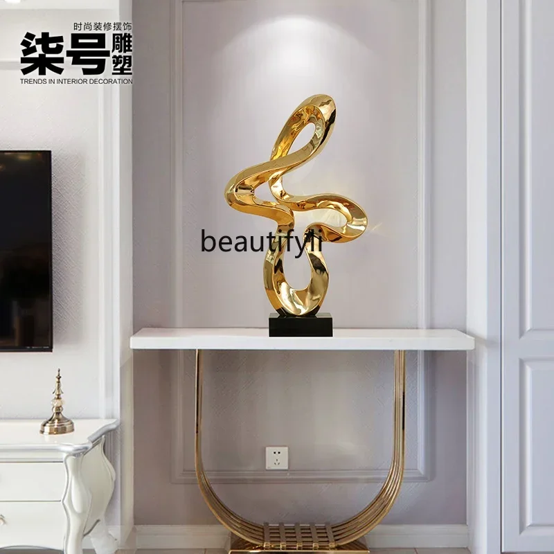 

Cy56 NEW Sculpture Artwork Electroplating Resin Creative Abstract Ornament Living Room Hotel, Desktop Home Craft Ornament