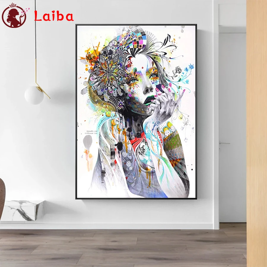 

Алмазная живопись абстрактного искусства для женщин, живопись «сделай сам», мозаичное рукоделие, декор гостиной, 5D