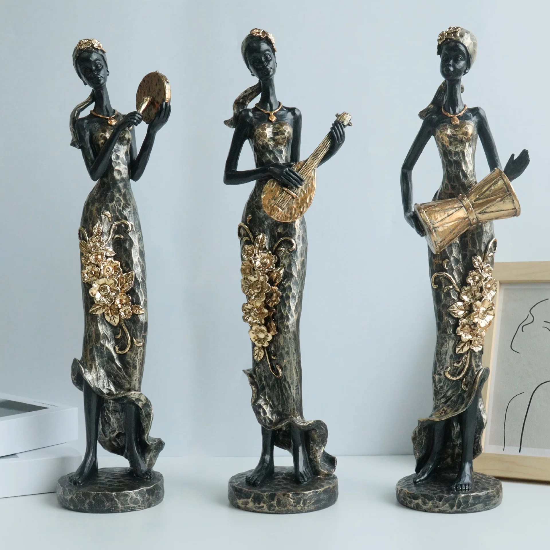 YFY figure musical instrument sculpture ornament resin handicraft living room wine cabinet floor decoration home decoration