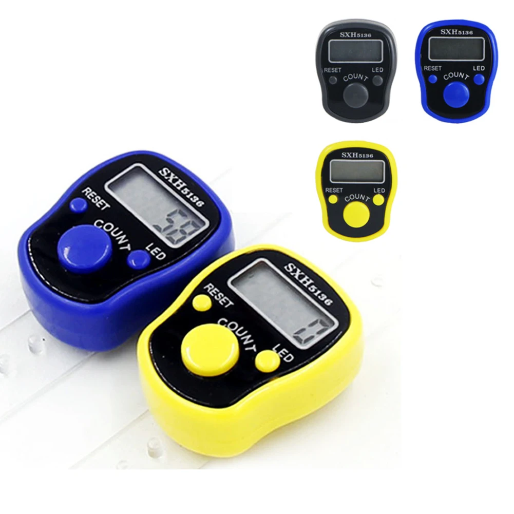 Electronic Digital Counter Portable Hand Operated Tally LCD Screen Finger Counter Random Color