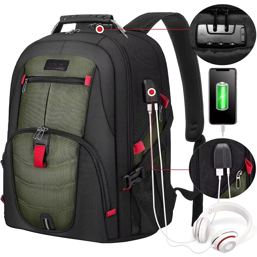 

LOVEVOOK high-quality anti-theft backpack with lock for men and women, school, university, travel, 17-inch laptop backpack
