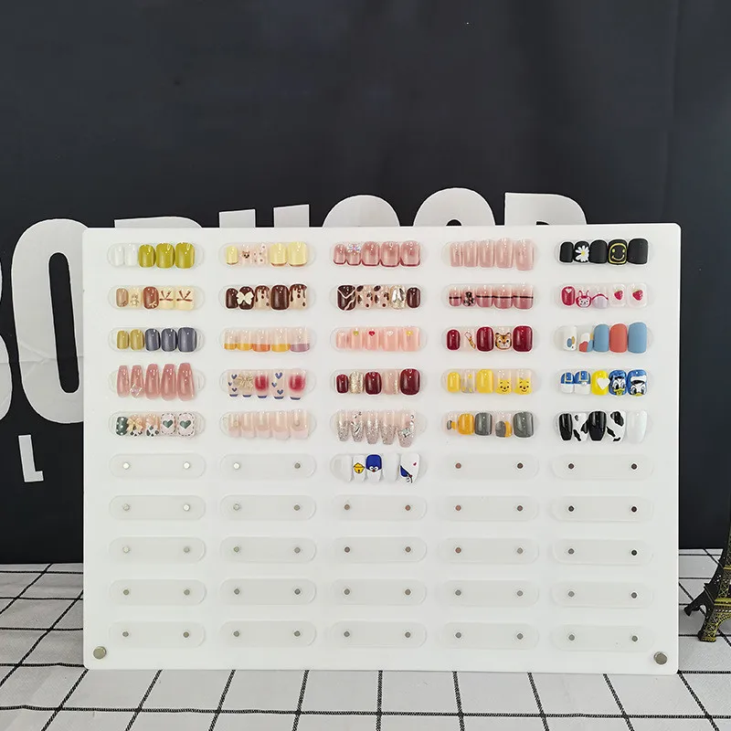 Acrylic Nail Art False Tips Display Board Transparent Nail Gel Polish Display Stand Manicure Showing Shelf Nail Color Plate