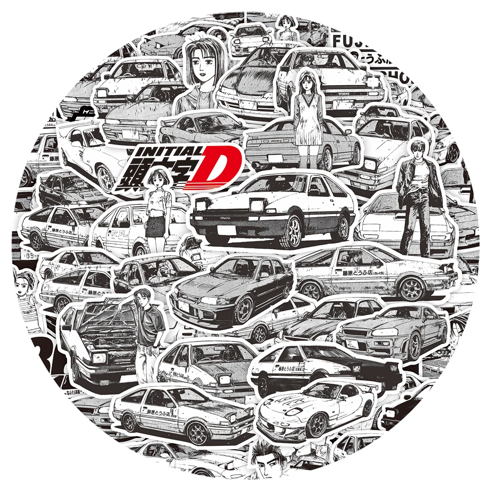 10/30/75PCS Initial D Anime Stickers Cartoon Kids DIY Funny Decals Gift DIY Suitcase Phone Skateboard Fridge Helmet Cool Toys