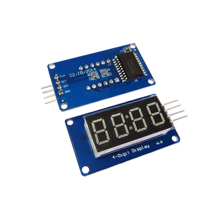 HAILANGNIAO 10pcs/lot 4 Bits Digital Tube LED Display Module With Clock Display TM1637 for Raspberry PI