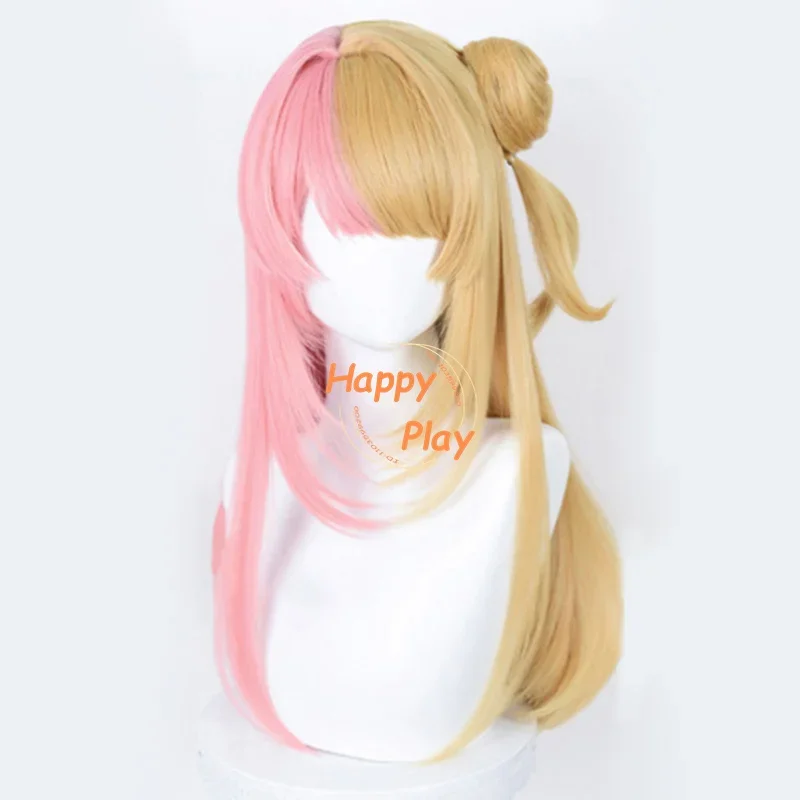 Vtuber-Peluca de Cosplay Kotoka Torahime, pelo sintético resistente al calor, 70cm de largo, dorado, Rosa Virtual Idol Anime, pelucas de Halloween