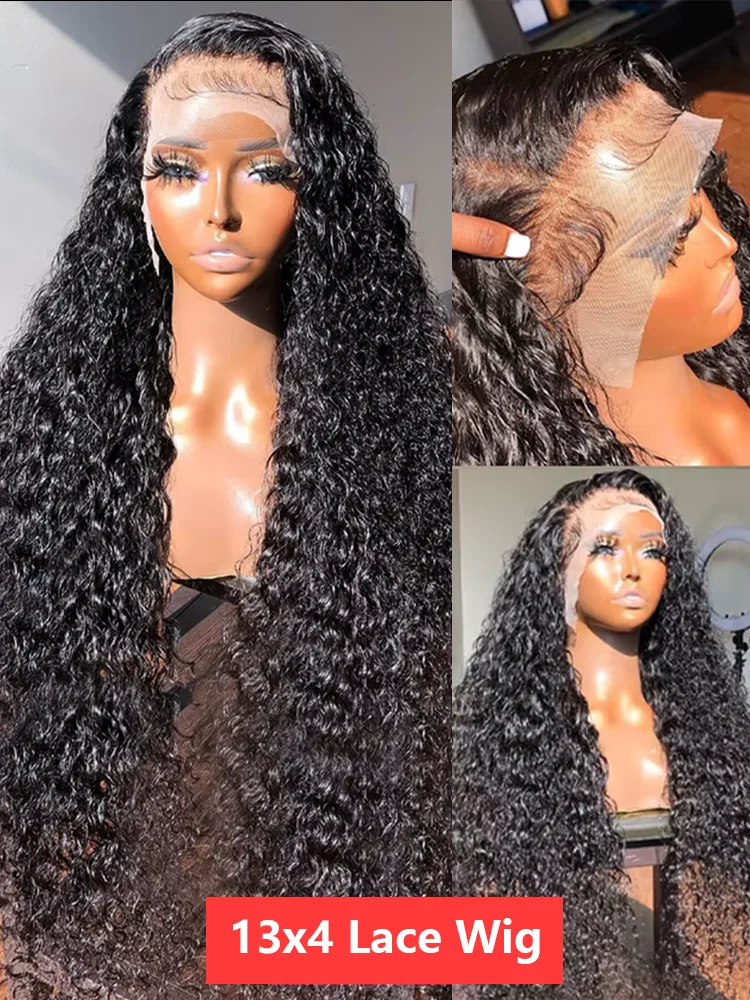 30 40 50 Inch Deep Wave 13x6 Hd Loose Curly 13x4 Lace Front Human Hair Wigs Glueless Water Wave 13x6 Lace Frontal Wig For Women