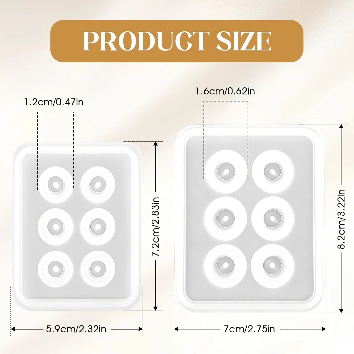 Two Perforated Spherical Silicone Bead Molds, Circular Epoxy Resin Molds, Suitable for Jewelry and Gemstone DIY Projects - view 3