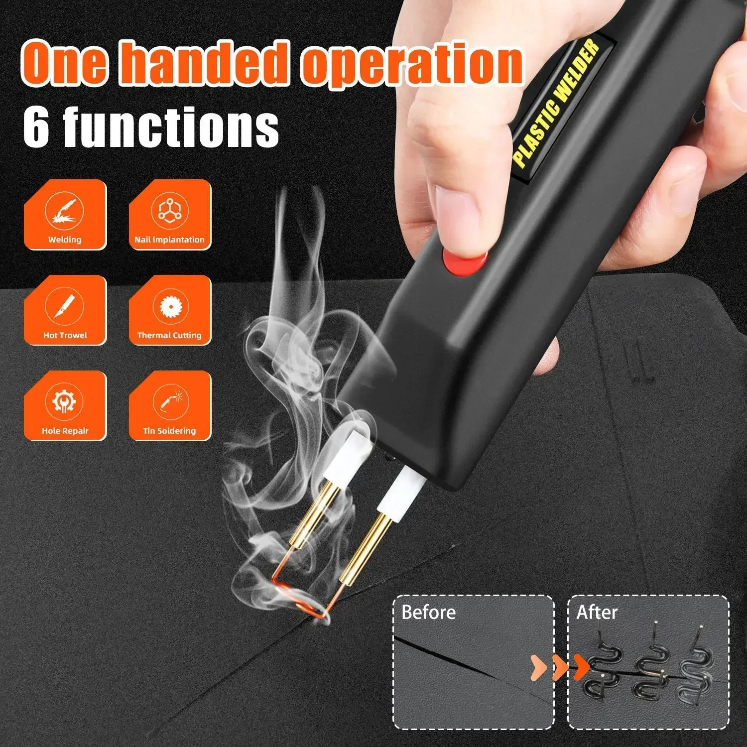 Mini Cordless Plastic Welding Machine 100W Portable Hot Stapler Car Bumpers Repair Soldering Iron Plastic Welder Gun USB charge