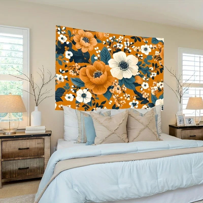 قطعة واحدة من نسيج الأزهار البوهيمي، قماش بوليستر، قابل للغسل في الغسالة، مناسب لتزيين غرفة النوم وغرفة المعيشة #2